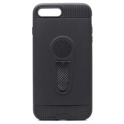 iPhone 8 Plus / 7 Plus Metallic Plate Stand Case Work with Magnetic Mount Holder (Black)